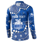 Personalized North Melbourne Kangaroos Button Sweatshirt Aboriginal Pattern with Graffiti Style