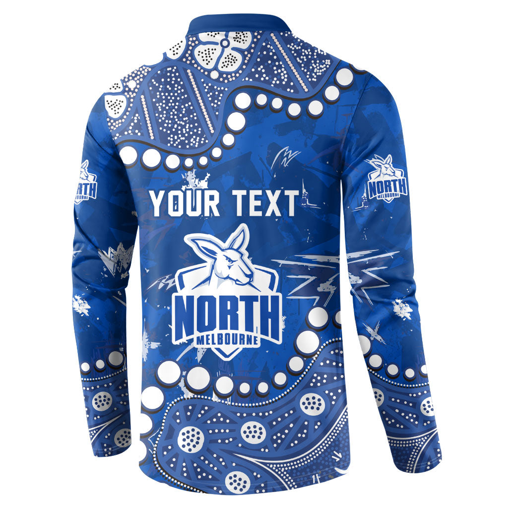 Personalized North Melbourne Kangaroos Button Sweatshirt Aboriginal Pattern with Graffiti Style