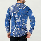 Personalized North Melbourne Kangaroos Button Sweatshirt Aboriginal Pattern with Graffiti Style