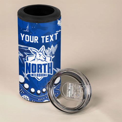 Personalized North Melbourne Kangaroos 4 in 1 Can Cooler Tumbler Aboriginal Pattern with Graffiti Style