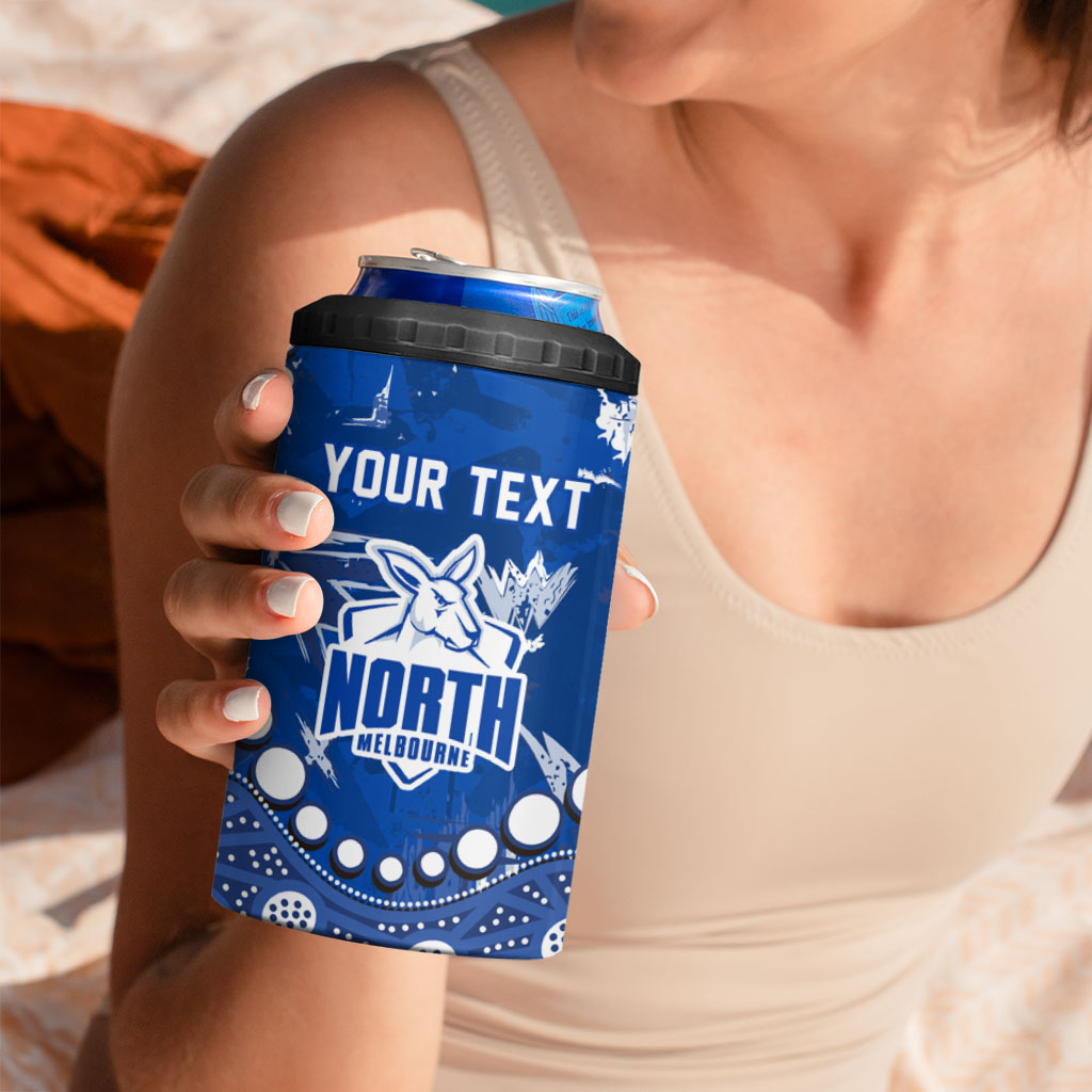 Personalized North Melbourne Kangaroos 4 in 1 Can Cooler Tumbler Aboriginal Pattern with Graffiti Style