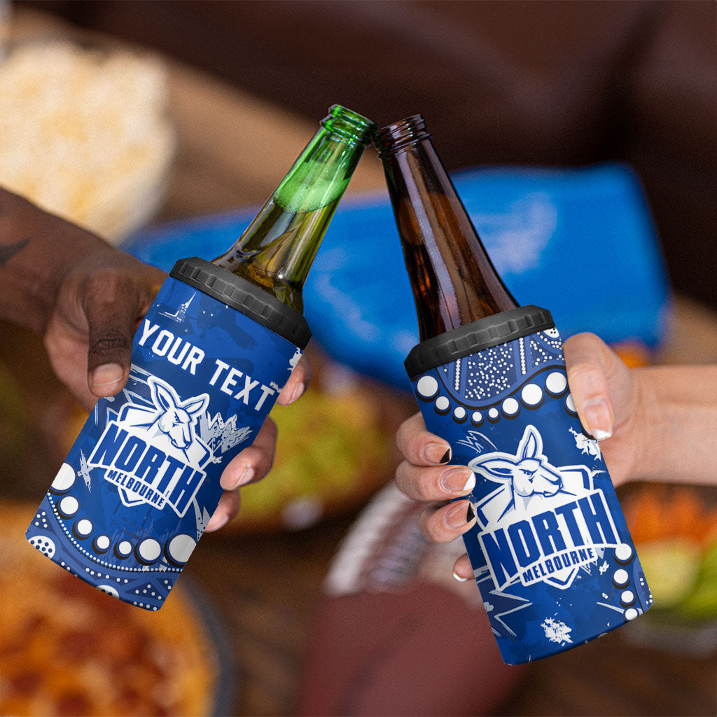 Personalized North Melbourne Kangaroos 4 in 1 Can Cooler Tumbler Aboriginal Pattern with Graffiti Style