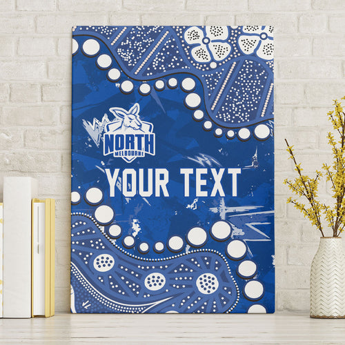 Personalized North Melbourne Kangaroos Canvas Wall Art Aboriginal Pattern with Graffiti Style