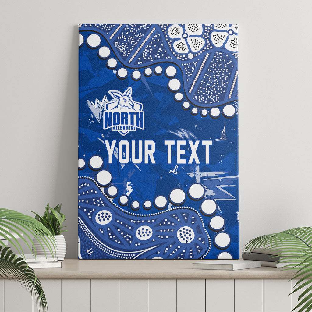 Personalized North Melbourne Kangaroos Canvas Wall Art Aboriginal Pattern with Graffiti Style