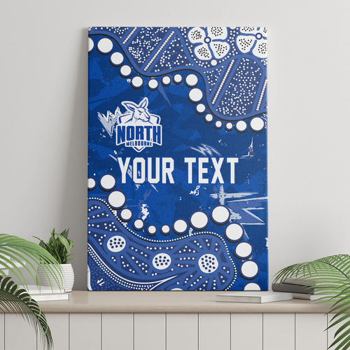 Personalized North Melbourne Kangaroos Canvas Wall Art Aboriginal Pattern with Graffiti Style