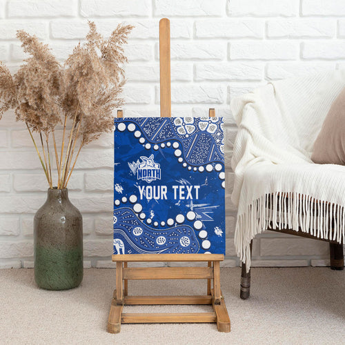 Personalized North Melbourne Kangaroos Canvas Wall Art Aboriginal Pattern with Graffiti Style