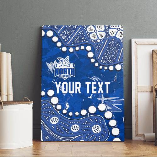 Personalized North Melbourne Kangaroos Canvas Wall Art Aboriginal Pattern with Graffiti Style