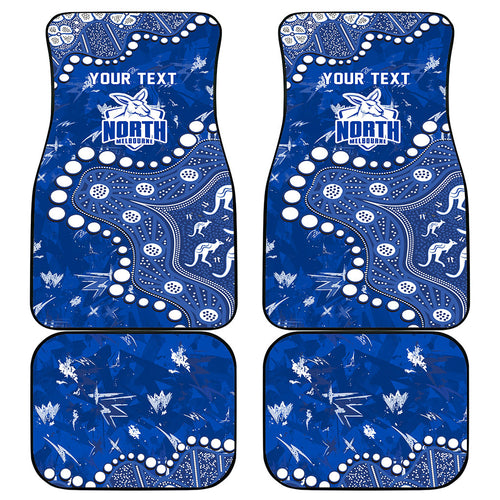 Personalized North Melbourne Kangaroos Car Mats Aboriginal Pattern with Graffiti Style