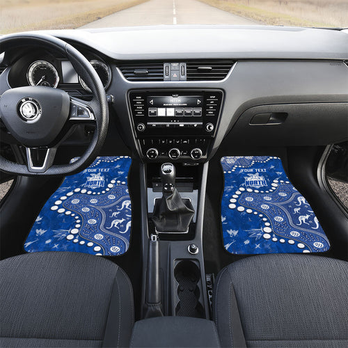Personalized North Melbourne Kangaroos Car Mats Aboriginal Pattern with Graffiti Style
