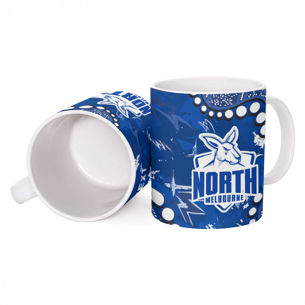 Personalized North Melbourne Kangaroos Ceramic Mug Aboriginal Pattern with Graffiti Style