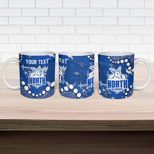 Personalized North Melbourne Kangaroos Ceramic Mug Aboriginal Pattern with Graffiti Style