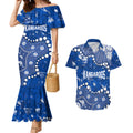 Personalized North Melbourne Kangaroos Couples Matching Mermaid Dress and Hawaiian Shirt Aboriginal Pattern with Graffiti Style