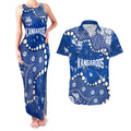 Personalized North Melbourne Kangaroos Couples Matching Tank Maxi Dress and Hawaiian Shirt Aboriginal Pattern with Graffiti Style