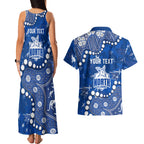 Personalized North Melbourne Kangaroos Couples Matching Tank Maxi Dress and Hawaiian Shirt Aboriginal Pattern with Graffiti Style