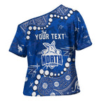 Personalized North Melbourne Kangaroos Cross Shoulder Shirt Aboriginal Pattern with Graffiti Style