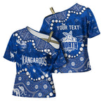 Personalized North Melbourne Kangaroos Cross Shoulder Shirt Aboriginal Pattern with Graffiti Style