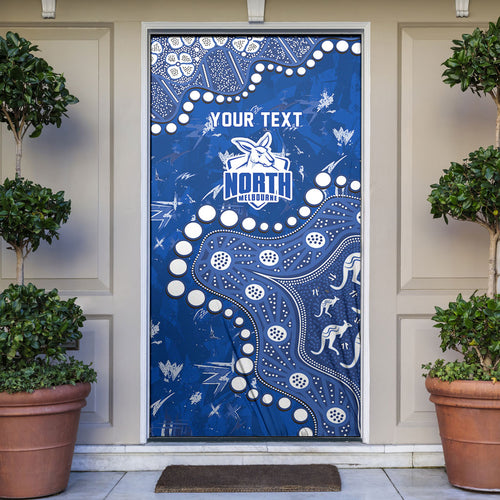 Personalized North Melbourne Kangaroos Door Cover Aboriginal Pattern with Graffiti Style