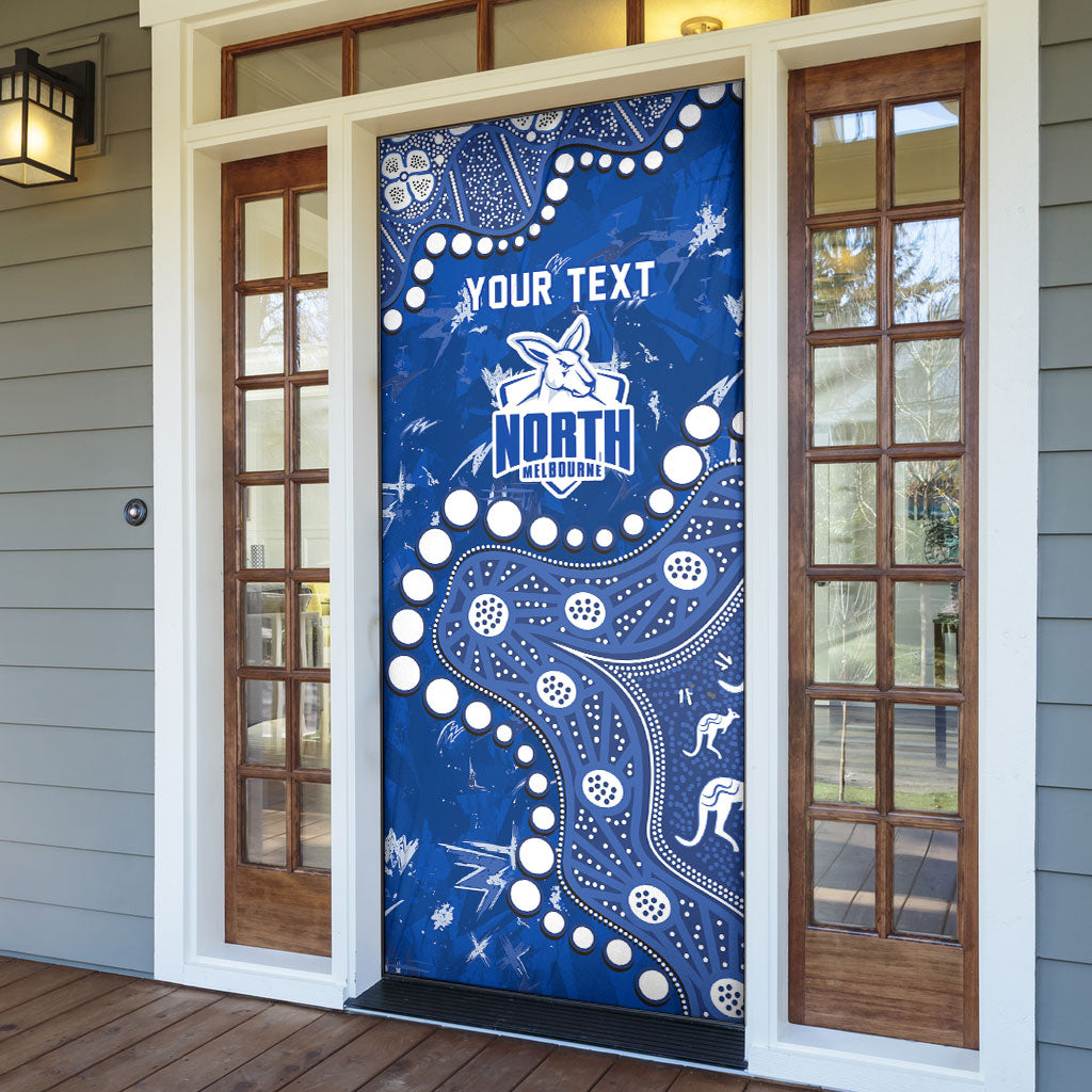 Personalized North Melbourne Kangaroos Door Cover Aboriginal Pattern with Graffiti Style
