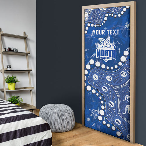Personalized North Melbourne Kangaroos Door Cover Aboriginal Pattern with Graffiti Style