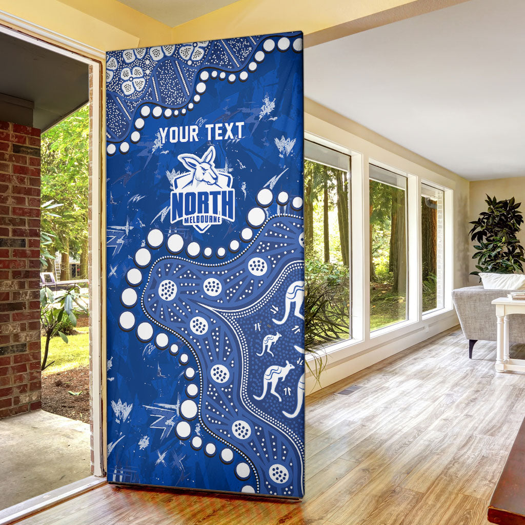 Personalized North Melbourne Kangaroos Door Cover Aboriginal Pattern with Graffiti Style