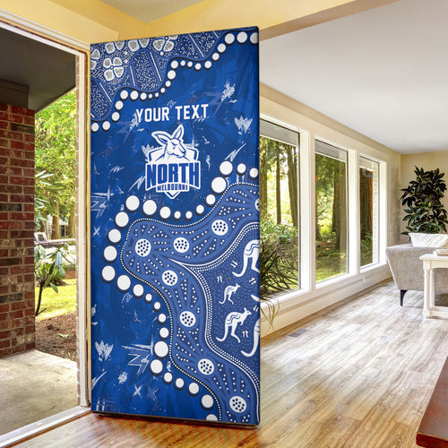 Personalized North Melbourne Kangaroos Door Cover Aboriginal Pattern with Graffiti Style