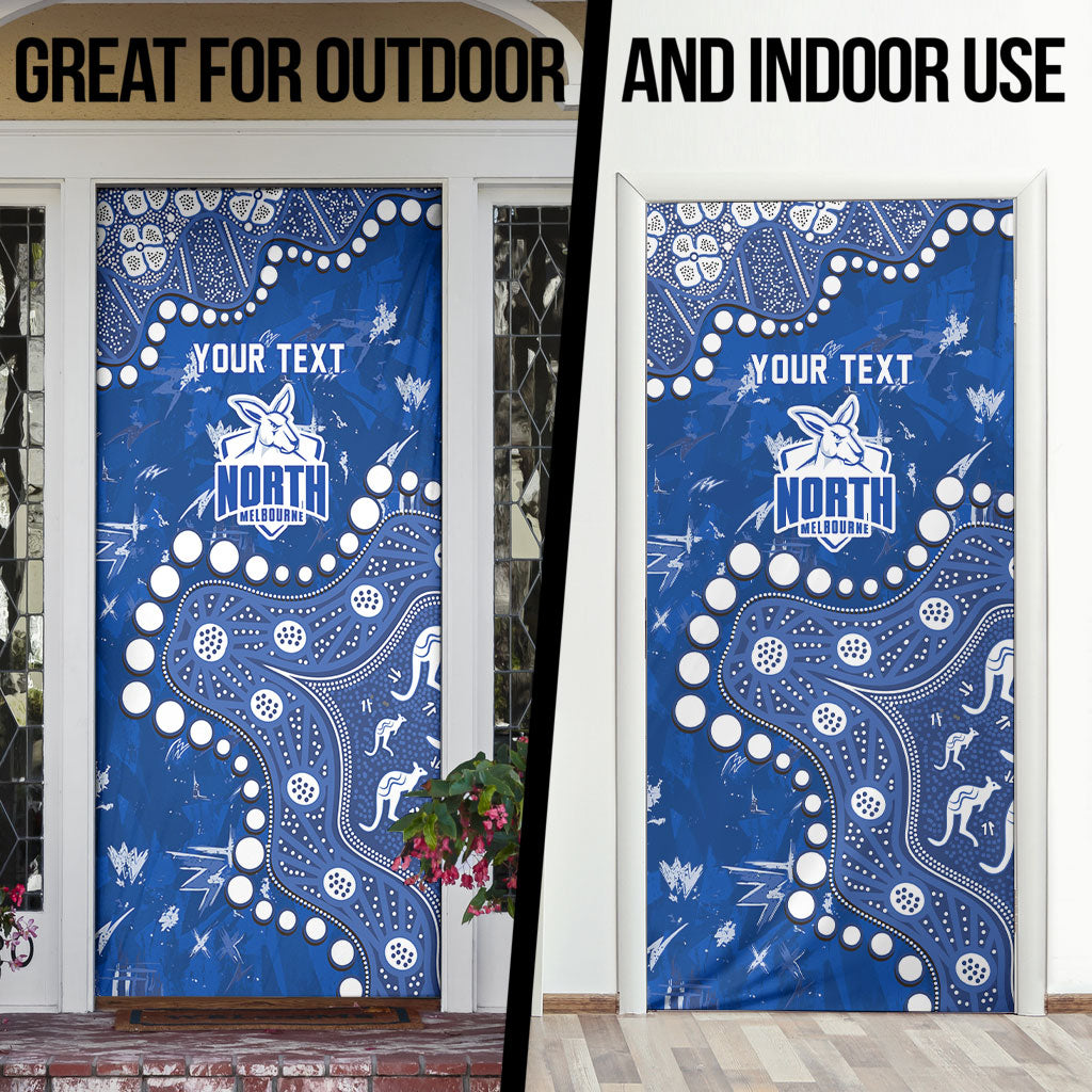 Personalized North Melbourne Kangaroos Door Cover Aboriginal Pattern with Graffiti Style