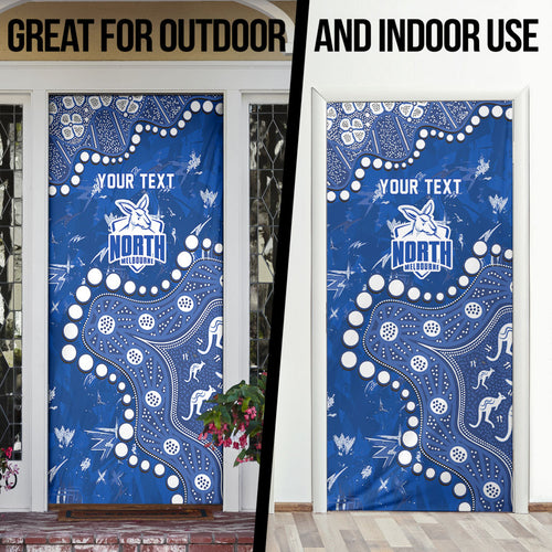 Personalized North Melbourne Kangaroos Door Cover Aboriginal Pattern with Graffiti Style