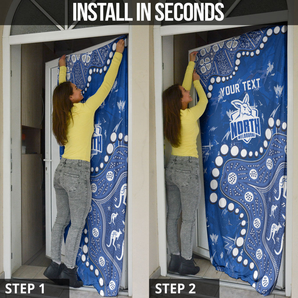 Personalized North Melbourne Kangaroos Door Cover Aboriginal Pattern with Graffiti Style