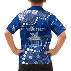 Personalized North Melbourne Kangaroos Family Matching Long Sleeve Bodycon Dress and Hawaiian Shirt Aboriginal Pattern with Graffiti Style