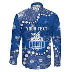 Personalized North Melbourne Kangaroos Family Matching Long Sleeve Bodycon Dress and Hawaiian Shirt Aboriginal Pattern with Graffiti Style