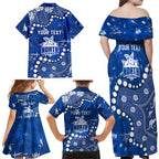 Personalized North Melbourne Kangaroos Family Matching Off Shoulder Maxi Dress and Hawaiian Shirt Aboriginal Pattern with Graffiti Style