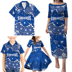 Personalized North Melbourne Kangaroos Family Matching Puletasi and Hawaiian Shirt Aboriginal Pattern with Graffiti Style