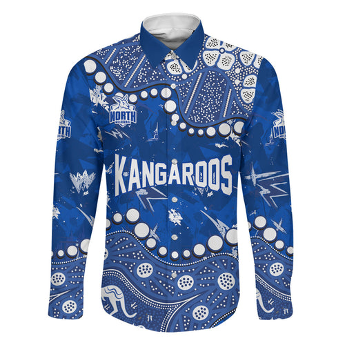 Personalized North Melbourne Kangaroos Family Matching Puletasi and Hawaiian Shirt Aboriginal Pattern with Graffiti Style