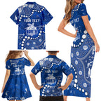 Personalized North Melbourne Kangaroos Family Matching Short Sleeve Bodycon Dress and Hawaiian Shirt Aboriginal Pattern with Graffiti Style