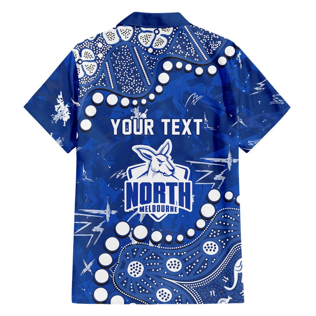 Personalized North Melbourne Kangaroos Family Matching Short Sleeve Bodycon Dress and Hawaiian Shirt Aboriginal Pattern with Graffiti Style