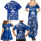 Personalized North Melbourne Kangaroos Family Matching Summer Maxi Dress and Hawaiian Shirt Aboriginal Pattern with Graffiti Style