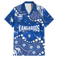 Personalized North Melbourne Kangaroos Family Matching Summer Maxi Dress and Hawaiian Shirt Aboriginal Pattern with Graffiti Style