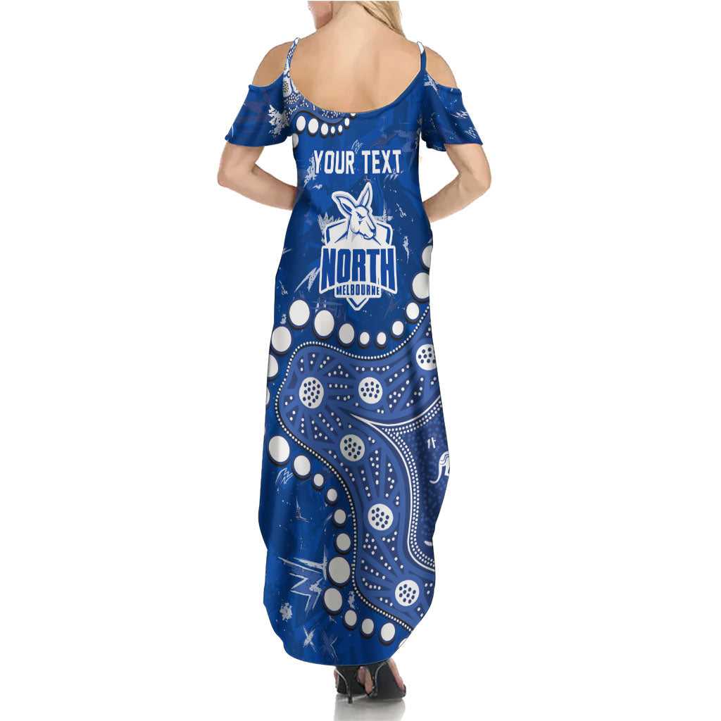Personalized North Melbourne Kangaroos Family Matching Summer Maxi Dress and Hawaiian Shirt Aboriginal Pattern with Graffiti Style