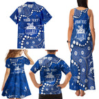 Personalized North Melbourne Kangaroos Family Matching Tank Maxi Dress and Hawaiian Shirt Aboriginal Pattern with Graffiti Style