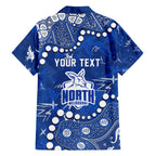 Personalized North Melbourne Kangaroos Family Matching Tank Maxi Dress and Hawaiian Shirt Aboriginal Pattern with Graffiti Style