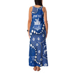 Personalized North Melbourne Kangaroos Family Matching Tank Maxi Dress and Hawaiian Shirt Aboriginal Pattern with Graffiti Style