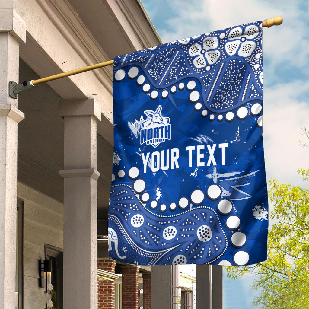 Personalized North Melbourne Kangaroos Garden Flag Aboriginal Pattern with Graffiti Style