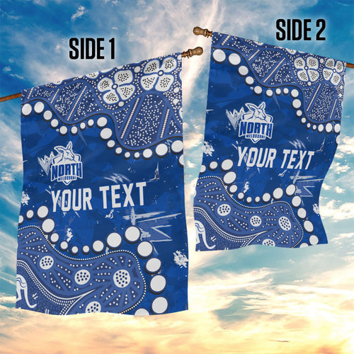 Personalized North Melbourne Kangaroos Garden Flag Aboriginal Pattern with Graffiti Style