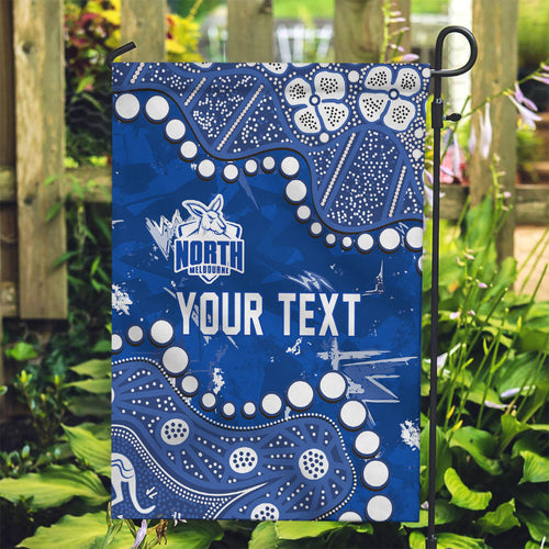 Personalized North Melbourne Kangaroos Garden Flag Aboriginal Pattern with Graffiti Style