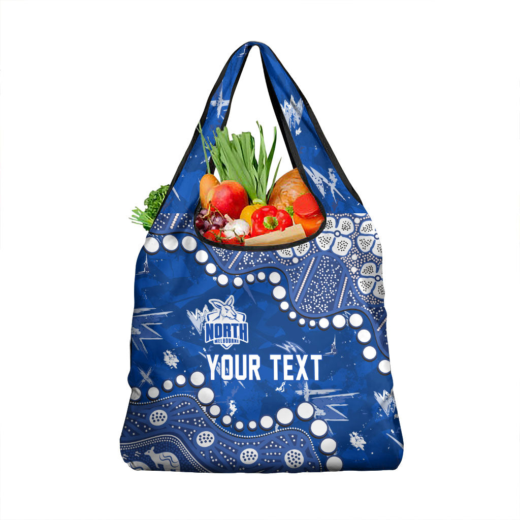 Personalized North Melbourne Kangaroos Grocery Bag Aboriginal Pattern with Graffiti Style