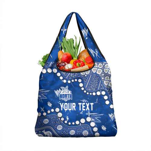 Personalized North Melbourne Kangaroos Grocery Bag Aboriginal Pattern with Graffiti Style