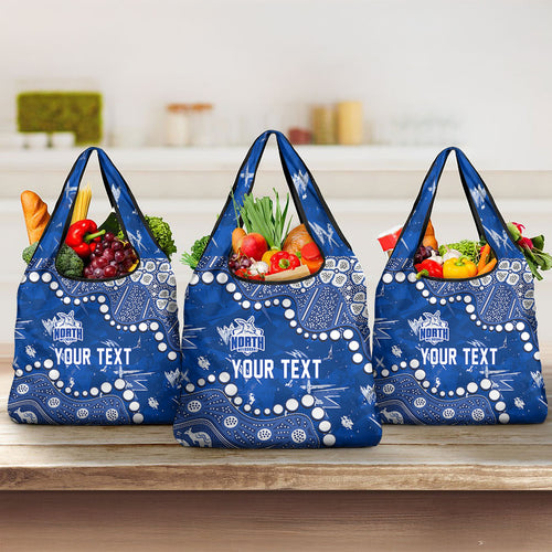 Personalized North Melbourne Kangaroos Grocery Bag Aboriginal Pattern with Graffiti Style