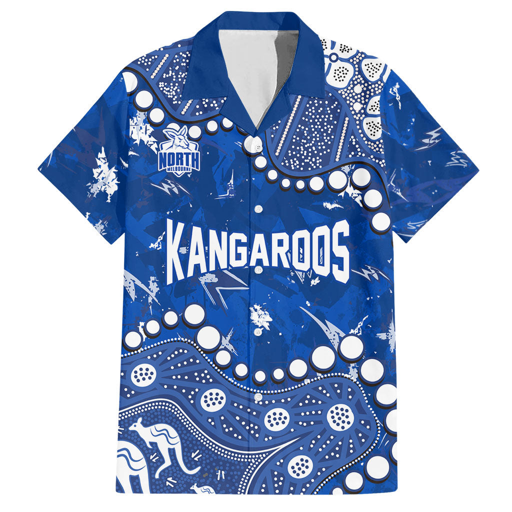 Personalized North Melbourne Kangaroos Hawaiian Shirt Aboriginal Pattern with Graffiti Style