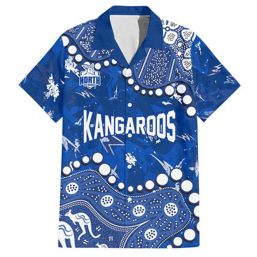 Personalized North Melbourne Kangaroos Hawaiian Shirt Aboriginal Pattern with Graffiti Style
