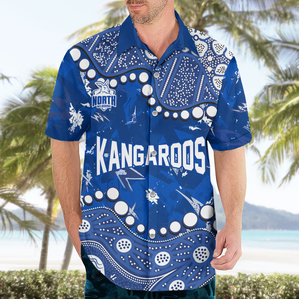 Personalized North Melbourne Kangaroos Hawaiian Shirt Aboriginal Pattern with Graffiti Style